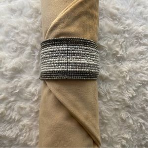 Woman’s White & Silver Wrist Cuff Bracelet NWOT